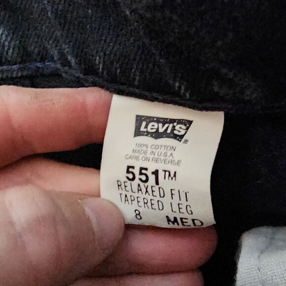 Levi's 551 relaxed fit tapered leg 8 medium denim black work pants - Picture 4 of 6